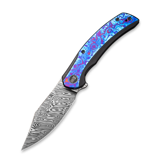 WE Knife Co., Ltd™ Snick Frame Lock WE19022F-DS1 Timascus and Black 6AL4V Titanium Damasteel Pocket Knife