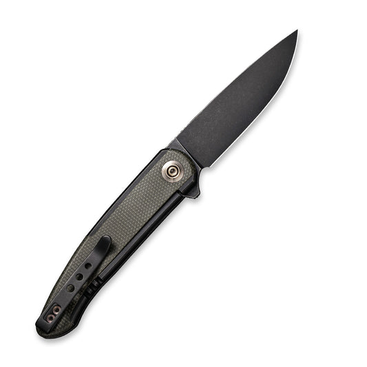 WE Knife Co., Ltd™ Smooth Sentinel Frame Lock WE20043-4 Green Micarta and Black 6AL4V Titanium CPM 20CV Stainless Steel Pocket Knife