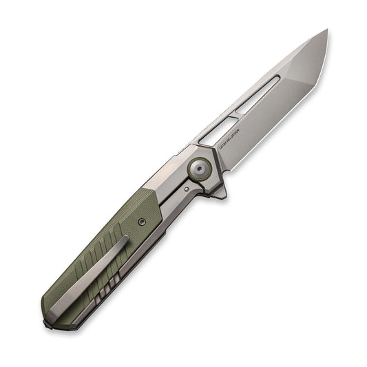 WE Knife Co., Ltd™ Arsenal Frame Lock WE20073-1 Gray 6AL4V Titanium and OD Green G10 CPM 20CV Stainless Steel Pocket Knife