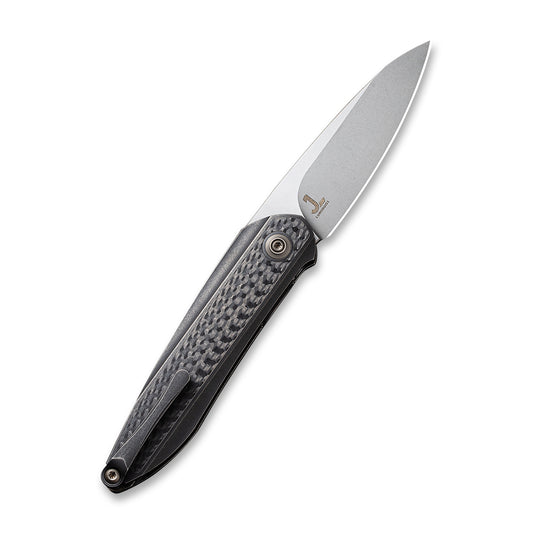 WE Knife Co., Ltd™ Black Void Opus Liner Lock WE2010B Black Twill Carbon Fiber and Black 6AL4V Titanium CPM 20CV Stainless Steel Pocket Knife