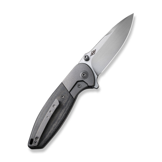 WE Knife Co., Ltd™ Nitro Mini Frame Lock WE22015-3 Black Linen Micarta and Titanium CPM 20CV Stainless Steel Pocket Knife