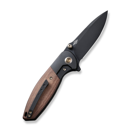 WE Knife Co., Ltd™ Nitro Mini Frame Lock WE22015-4 Brown Linen Micarta CPM 20CV Stainless Steel Pocket Knife