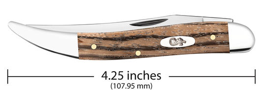 W.R. Case XX Knives Medium Toothpick Natural Zebra Wood 25146 Stainless Pocket Knife