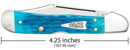 W.R. Case XX Knives Copperlock Jigged Sky Blue Bone 50646 Stainless Pocket Knife
