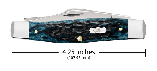W.R. Case XX Knives Large Stockman 51861 Pocket Knife Worn Mediterranean Blue Bone Stainless Pocket Knife