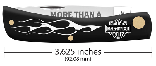 W.R. Case XX Knives Harley-Davidson Sodbuster Jr 52265 Black Delrin Stainless Steel Pocket Knife