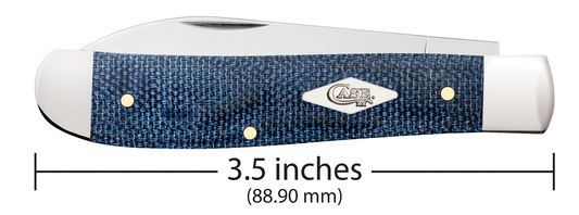 W.R. Case XX Knives Mini Trapper Blue Denim Canvas Laminate 60511 Stainless Pocket Knife
