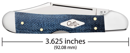 W.R. Case XX Knives Mini Copperlock Blue Denim Canvas Laminate 60512 Stainless Pocket Knife