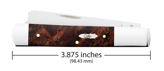 W.R. Case XX Knives Razor Jack Smooth Brown Maple Burl Wood 64058 Stainless Pocket Knife