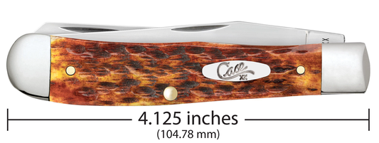 W.R. Case XX Knives Trapper Jigged Harvest Orange Bone 66690 Stainless Pocket Knife