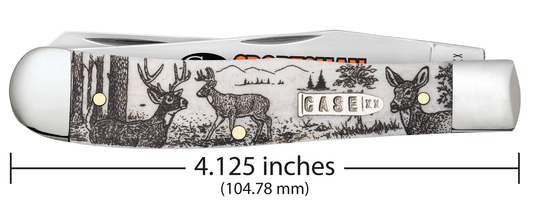 W.R. Case XX Knives Trapper Deer Sportsman Natural Bone 81220 Stainless Pocket Knife
