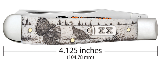 W.R. Case XX Knives Trapper Turkey Sportsman Natural Bone 81221 Stainless Pocket Knife