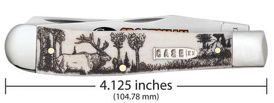W.R. Case XX Knives Trapper Elk Sportsman Natural Bone 81222 Stainless Pocket Knife