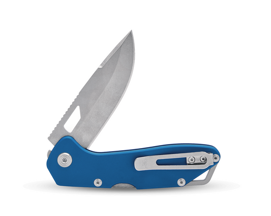 Buck Mustang Lockback 0724BLS Blue Aluminum & 420HC Stainless Steel Pocket Knife