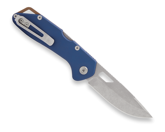 Buck Mustang Lockback 0724BLS1 Dark Blue Aluminum & 420HC Stainless Steel Pocket Knife