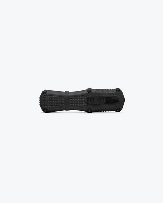 Benchmade, Inc.™ Mini Claymore OTF 3375GY Black Grivory CPM-D2 Semi-Stainless Steel Pocket Knife