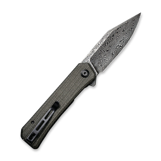 CIVIVI Knives™ Relic Liner Lock C20077B-DS1 Dark Green Micarta Damascus Steel Pocket Knife