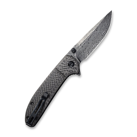 CIVIVI Knives™ Badlands Vagabond Liner Lock C2019DS-1 Twill Carbon Fiber and Black G10 Damascus Steel Pocket Knife