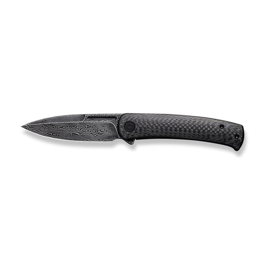 CIVIVI Knives™ Cetos Frame Lock C21025B-DS1 Black Twill Carbon Fiber and Stainless Steel Damascus Steel Pocket Knife