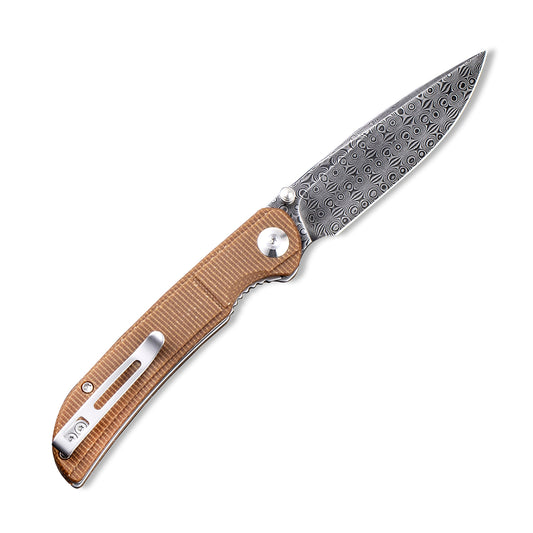CIVIVI Knives™ Imperium Liner Lock C2107DS-1 Brown Micarta Damascus Steel Pocket Knife