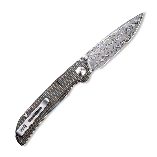 CIVIVI Knives™ Imperium Liner Lock C2107DS-3 Dark Green Micarta Damascus Steel Pocket Knife