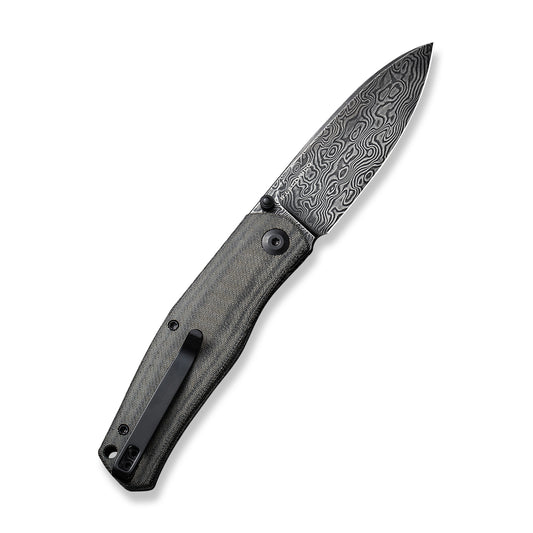 CIVIVI Knives™ Sokoke Liner Lock C22007-DS1 Black Linen Micarta Damascus Steel Pocket Knife