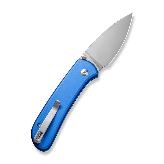 CIVIVI Knives™ Qubit Button Lock C22030E-3 Blue Aluminum 14C28N Stainless Steel Pocket Knife