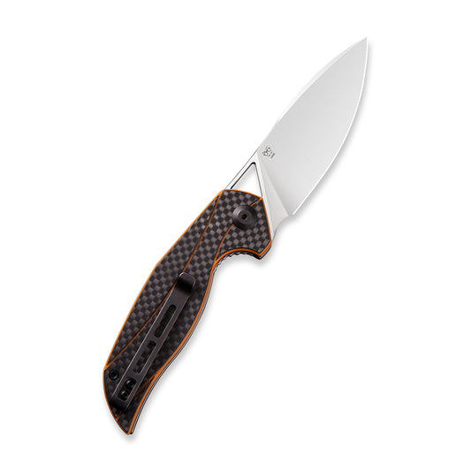 CIVIVI Knives™ Anthropos Liner Lock C903A Carbon Fiber and Orange G10 D2 Stainless Steel Pocket Knife