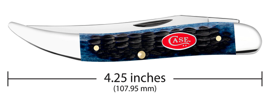 W.R. Case XX Knives Med Toothpick Jigged Navy Blue Bone 6892 Stainless Pocket Knife 06892