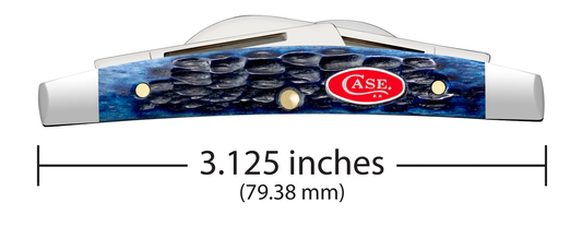 W.R. Case XX Knives Small Congress Jigged Navy Blue Bone 6893 Stainless Pocket Knife 06893