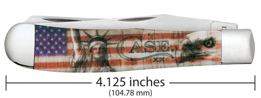 W.R. Case XX Knives Trapper Patriotic Red, White & Blue Color-infusion Synthetic 10678 Stainless Pocket Knife