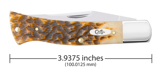 W.R. Case XX Knives Axe Handle Peach Seed Jig Amber Bone 10799 Stainless Pocket Knife