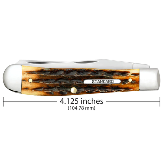 W.R. Case XX Knives Trapper Heritage Dark Molasses Bone 11044 Stainless Pocket Knife