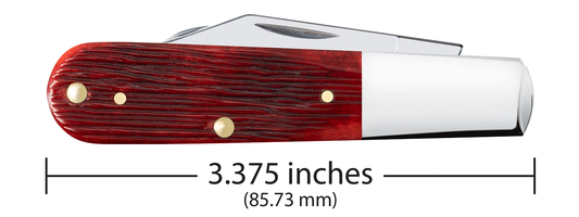 W.R. Case XX Knives Barlow Barnboard Jig Old Red Bone 12214 Stainless Pocket Knife
