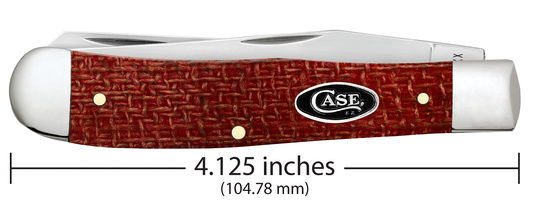 W.R. Case XX Knives Trapper Dark Red Burlap Micarta 12270 Carbon Steel Pocket Knife