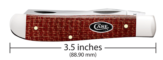W.R. Case XX Knives Mini Trapper Dark Red Burlap Micarta 12271 Carbon Steel Pocket Knife
