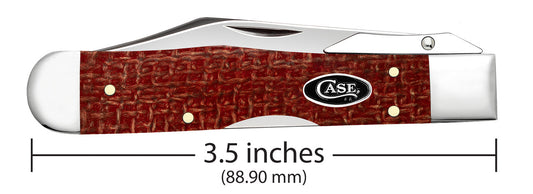 W.R. Case XX Knives Cheetah Cub Dark Red Burlap Micarta 12277 Carbon Steel Pocket Knife