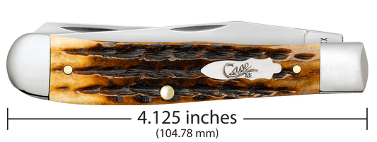 W.R. Case XX Knives Trapper Kinfolks Jig Molasses Bone 12770 Stainless Pocket Knife