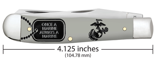 W.R. Case XX Knives Trapper U.S. Marines Gray Synthetic 13208 Pocket Knife