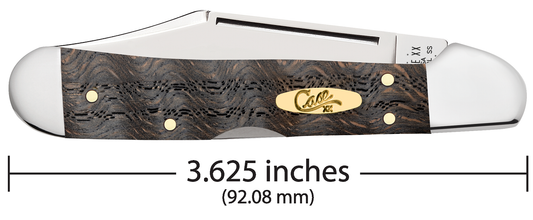 W.R. Case XX Knives Mini Copperlock Black Curly Oak Wood 14010 Stainless Pocket Knife