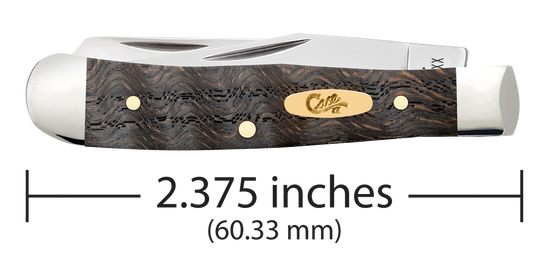 W.R. Case XX Knives Tiny Trapper Black Curly Oak Wood 14012 Stainless Pocket Knife