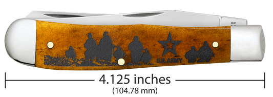 W.R. Case XX Knives Trapper U.S. Army Antique Bone 15063 Stainless