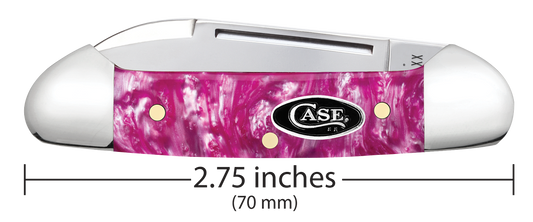 W.R. Case XX Knives Butterbean Pink Crackle Kirinite 16164 Stainless Pocket Knife