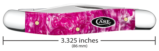 W.R. Case XX Knives Medium Pen Pink Crackle Kirinite 16165 Stainless Pocket Knife