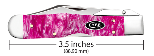 W.R. Case XX Knives Cheetah Cub Pink Crackle Kirinite 16166 Stainless Pocket Knife