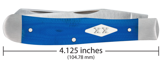 W.R. Case XX Knives Trapper Blue G-10 Satin Stainless 16750 Pocket Knife