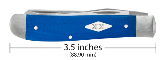 W.R. Case XX Knives Mini Trapper Blue G-10 Satin Stainless 16751 Pocket Knife