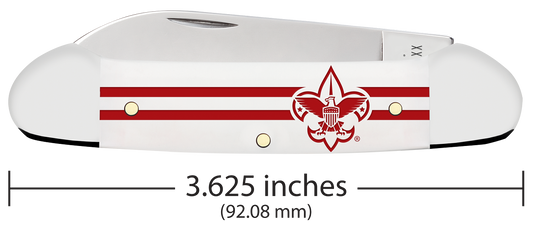 W.R. Case XX Knives Canoe Scouting America White Synthetic 18140 Pocket Knife