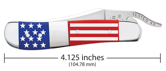 W.R. Case XX Knives Russlock Scouting America Red & Blue Synthetic 18144 Stainless Pocket Knife
