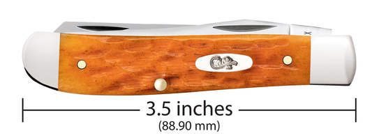 W.R. Case XX Knives Mini Trapper 26561 Persimmon Orange Bone Pocket Knife Stainless
